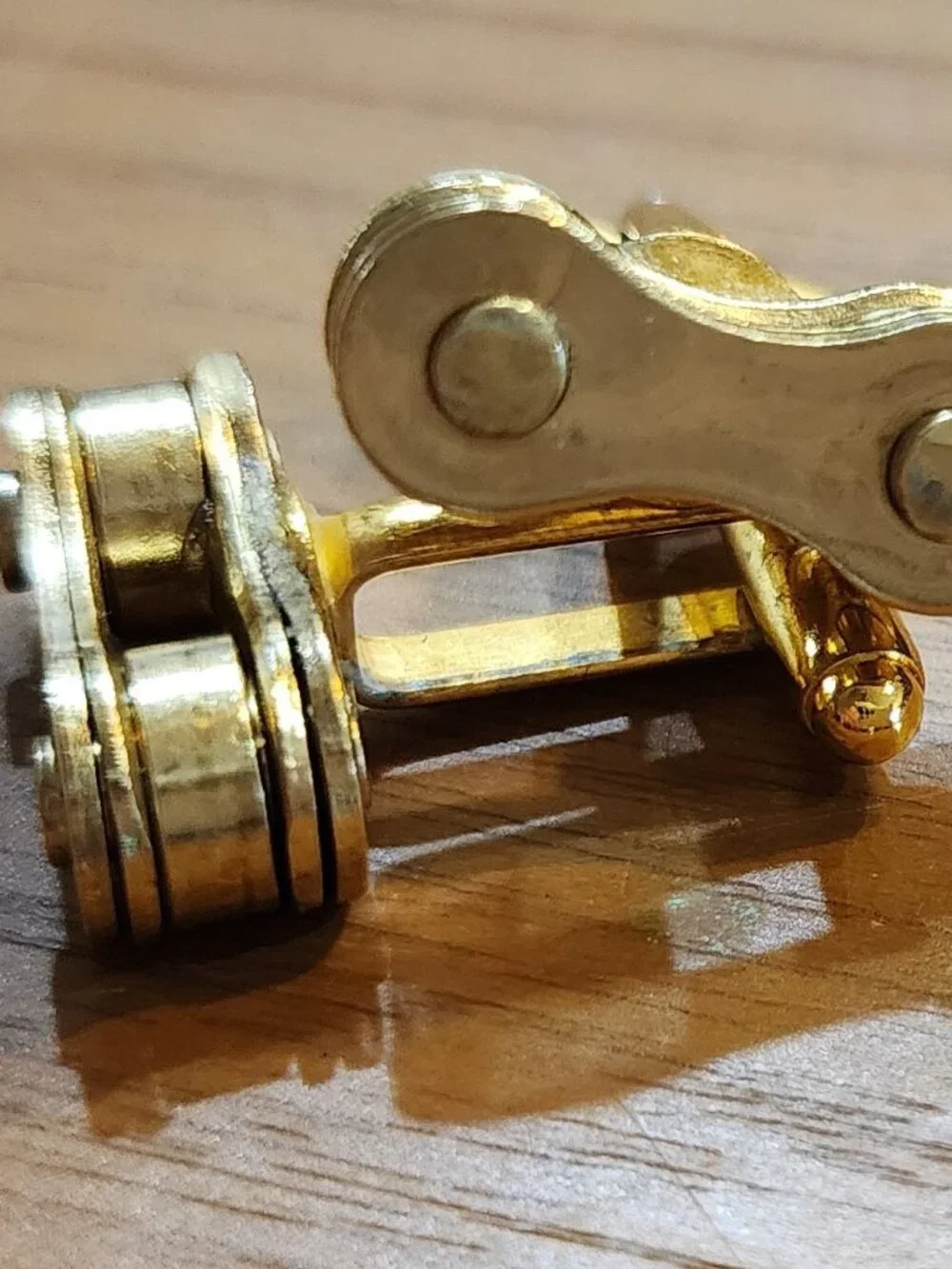 Gold Cufflinks made of Stainless Bike Bicycle chain in Gift Boxed Groomsmen's